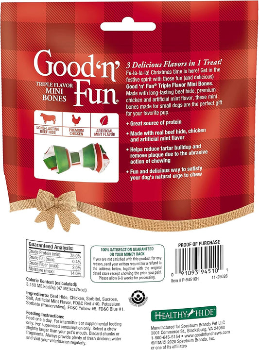 Good 'N' Fun Good'N'Fun Holiday Chicken & Mint Mini Bones 6Ct
