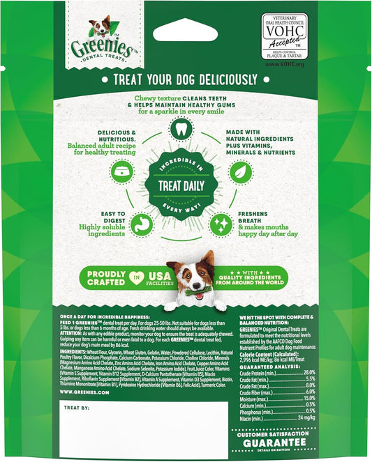 Greenies Original Regular Natural Dental Care Dog Treats, 6 Oz. Pack (6 Treats)