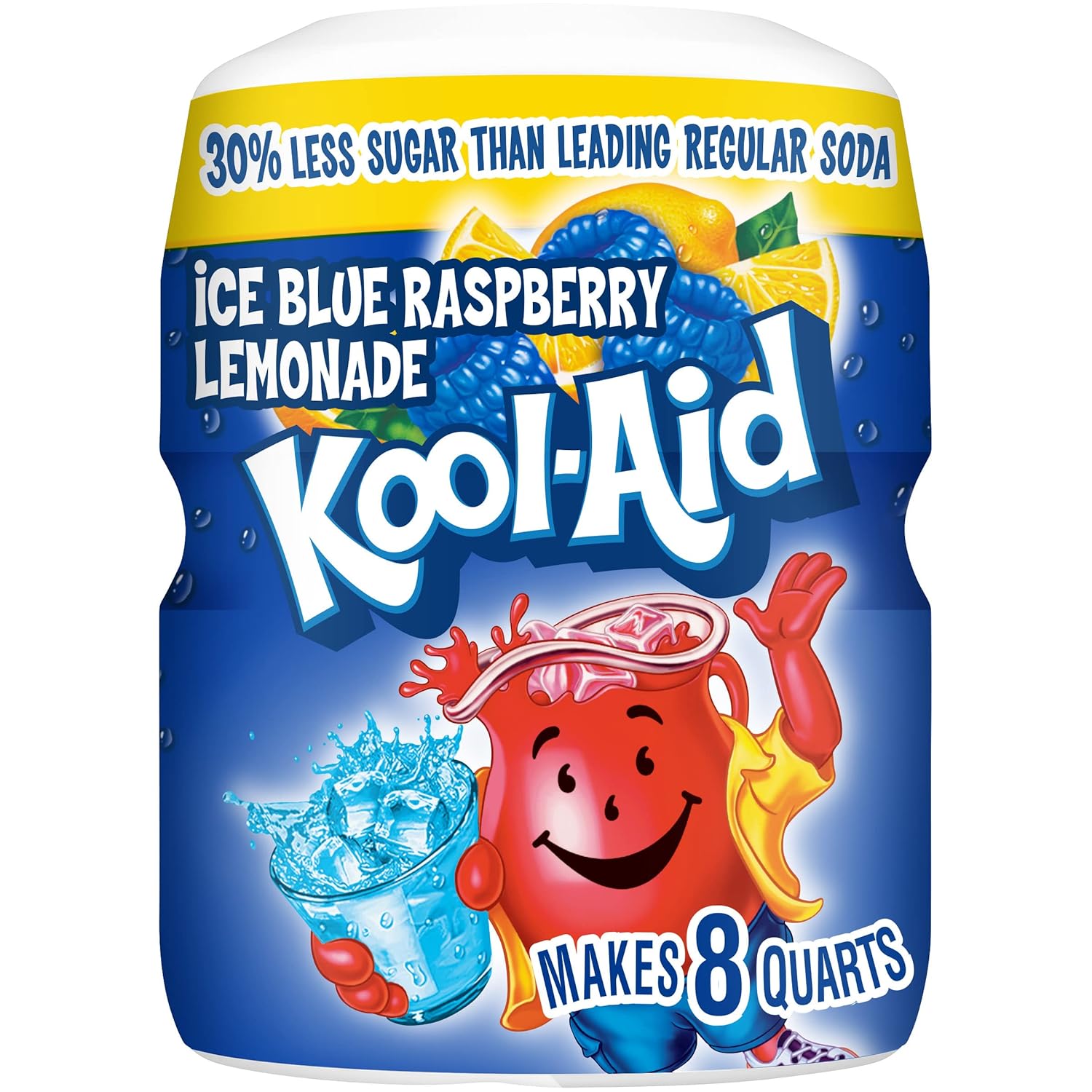 Kool-Aid Caffeine Free Blue Raspberry Lemonade Sweetened Powdered Drink Mix 12 Count 20 Oz Canisters