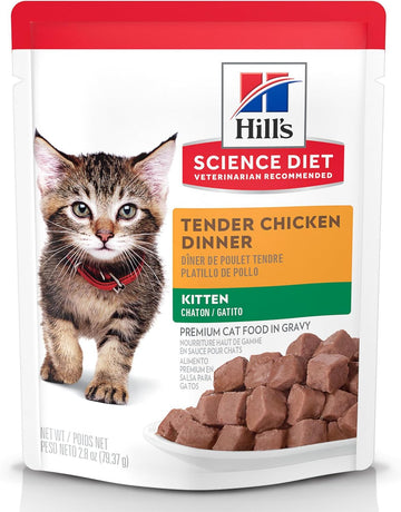 Hill'S Science Diet Kitten, Kitten Premium Nutrition, Wet Cat Food, Chicken Stew, 2.8 Oz Pouch, Case Of 24