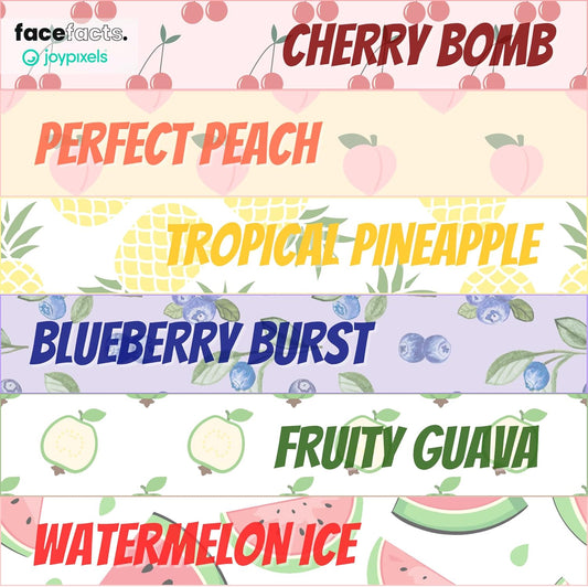 Face Facts X Joypixels Fruity Fun Lip Balm Set – 6-Pack Vegan Lip Balms In Cherry, Peach, Pineapple, Blueberry, Guava & Watermelon – Emoji Gift Set For Teens & Girls – Hydrating Lip Care