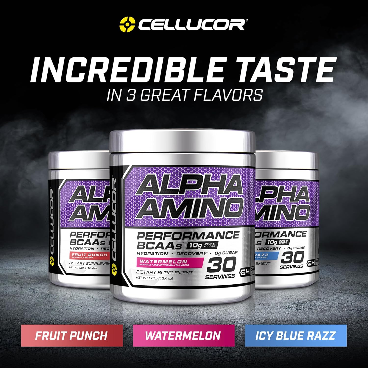Cellucor Alpha Amino Eaa & Bcaa Powder | Branched Chain Essential Amino Acids + Electrolytes | Icy Blue Razz | 30 Servings : Health & Household