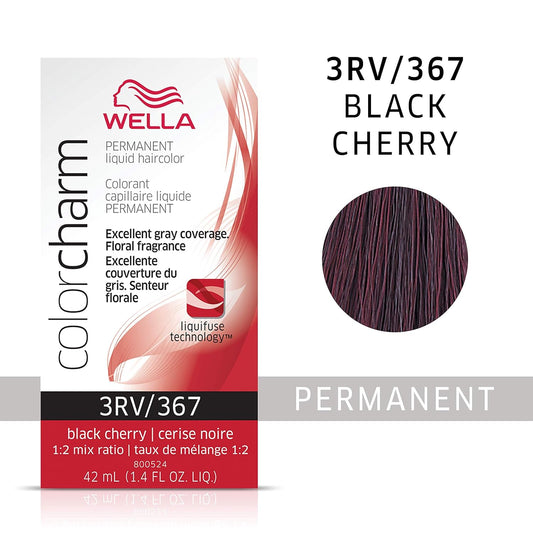 Wella Professionals Invigo Brilliance Color Protection Shampoo & Conditioner, For Fine Hair + Wella Colorcharm Permanent Liquid Hair Color For Gray Coverage, 3Rv Black Cherry