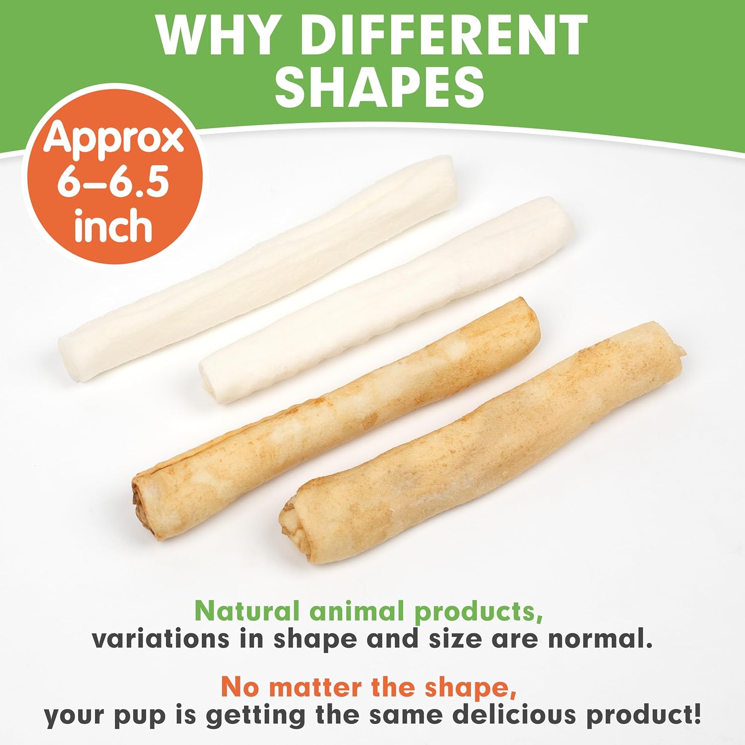 MON2SUN Dog Rawhide Rolls Twist Sticks 6-6.5 Inch Natural Dog Treat Dog Rawhide Chews 18 Count for Puppy and Small Dogs : Pet Supplies