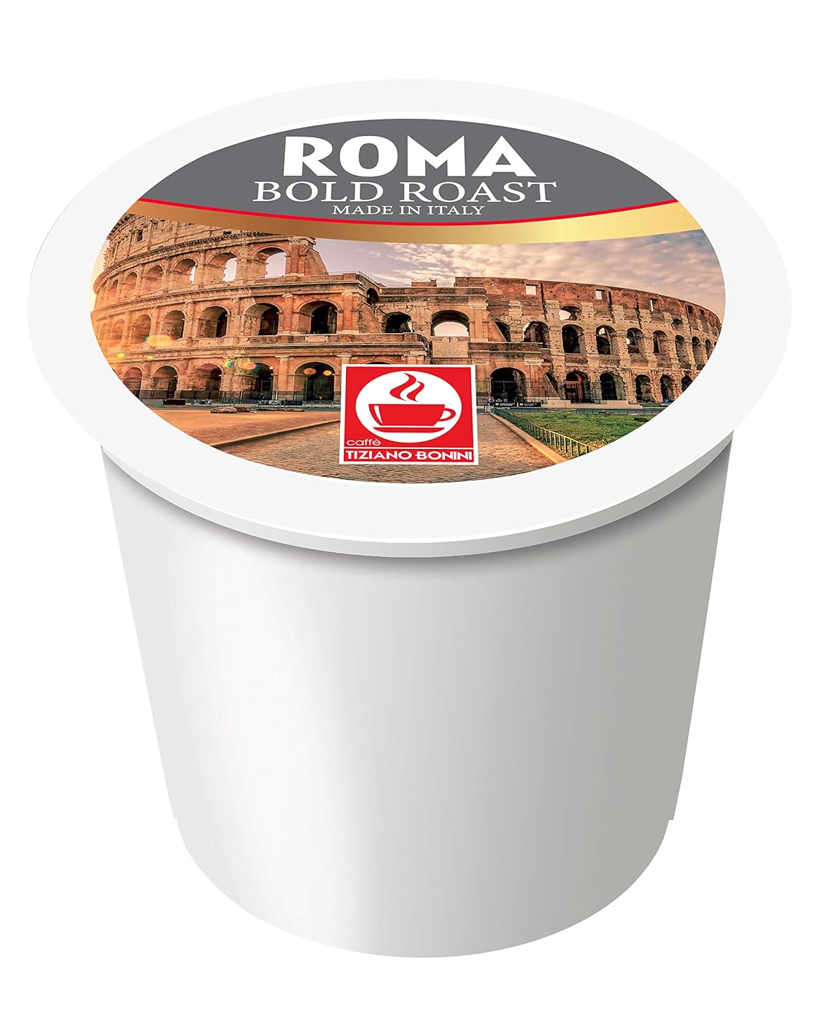 Caffe Bonini Roma Bold Roast Coffee, Italian Coffee Pods Dark Roast Cups For K Cups Brewers, Single Serve Dark Roast Coffee Pods For Keurig Machines, 24 Count