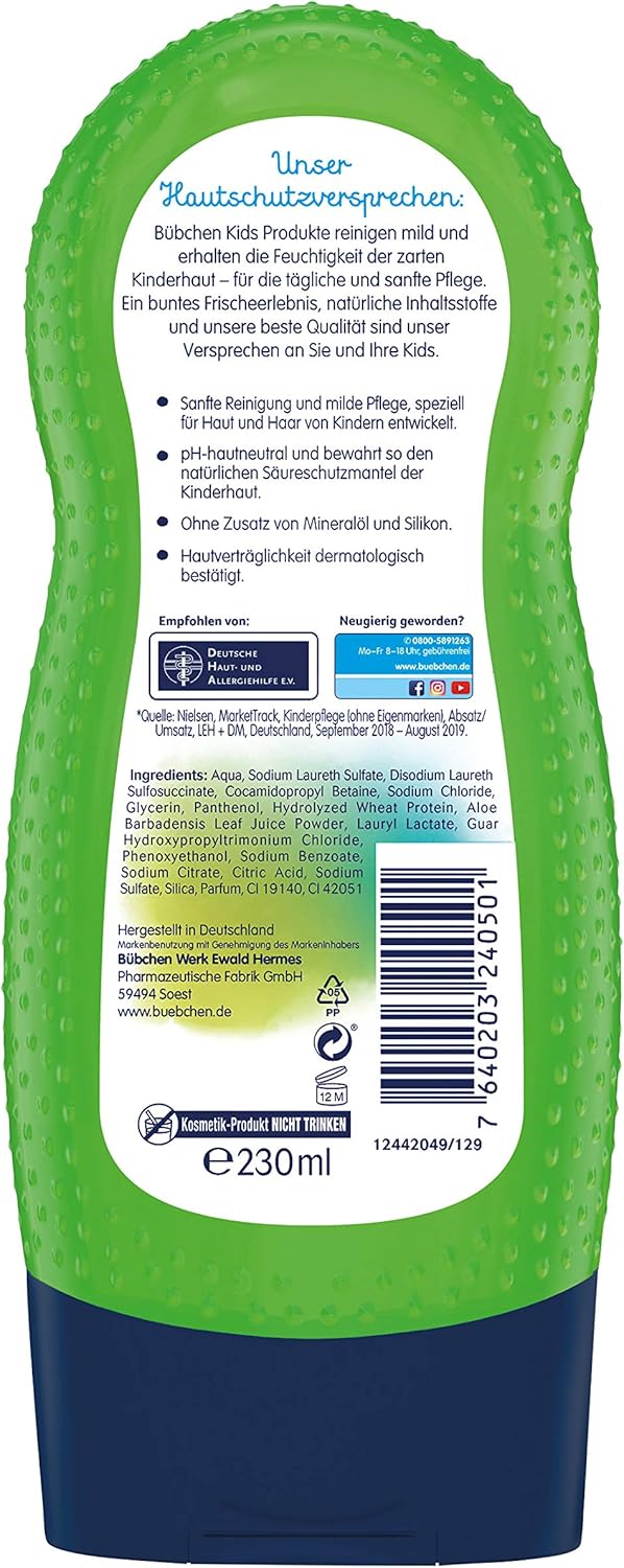 Bübchen Kids Shampoo & Shower Gel Tiger Wash Children'S Shampoo & Shower Gel Ph Skin-Neutral Care For Children'S Skin With Fresh Scent 230 Ml