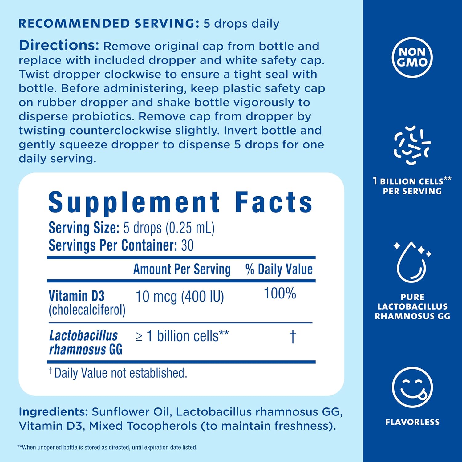 Mommy'S Bliss Baby Probiotic Drops + Vitamin D, Supports Digestive Health And Immunity, 400Iu Vitamin D For Healthy Bone Development, Newborns +, Flavorless, 0.34 Fl Oz (30 Servings) : Health & Household