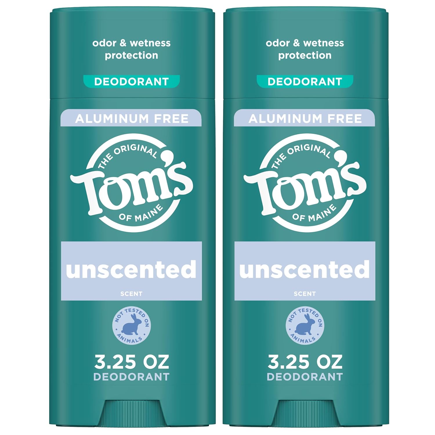 Tom’S Of Maine Unscented Natural Deodorant For Women And Men, Aluminum Free, 3.25 Oz, 2-Pack