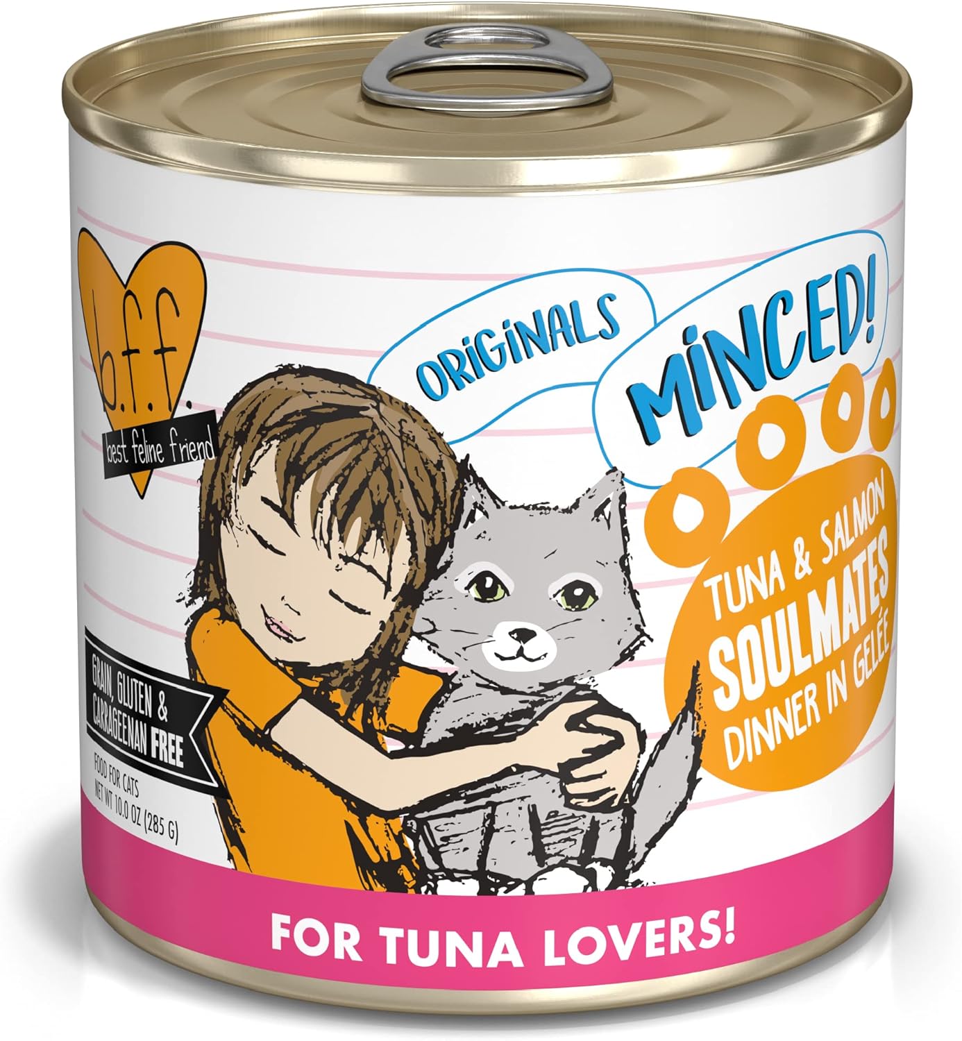 Weruva Best Feline Friend (B.F.F.) Grain-Free Cat Food, Tuna & Salmon Soulmates, 10-Ounce Can (Pack Of 12)