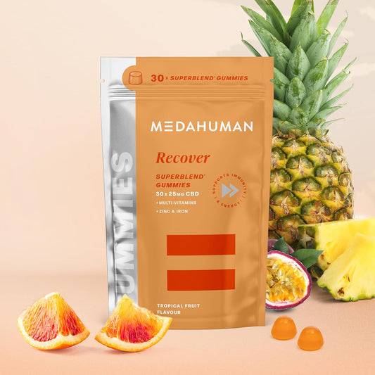 Medahuman® Recover | 750Mg Cbd Gummies For Stress & Anxiety Relief (30 Servings) | High Strength & No Thc Gummy With Vitamin A, D3, And Zinc To Help Bolster Your Immune System | Orange Flavour