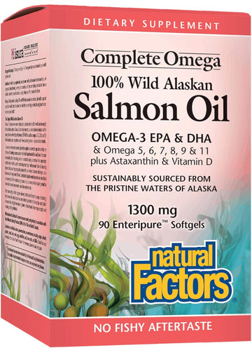 NATURAL FACTORS Wild Alask Salmon Oil, 90 CT90 Count (Pack of 1)