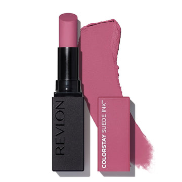 Revlon Lipstick, Colorstay Suede Ink, Built-In Primer, Infused With Vitamin E, Waterproof, Smudge-Proof, Matte Color, 009 In Charge, 0.09 Oz