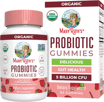 Usda Organic Probiotic Gummies By Maryruth'S | Probiotic Digestive Support | Immune Support | Digestive & Gut Health Supplement | 2.5 Billion Cfu | Vegan | Non-Gmo | Gluten Free | 60 Count