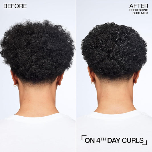 Redken Curl Refreshing Spray | Hydrates & Defines Up To 7Th-Day Curls | For Curly, Coily Hair | Vegan Formula, Silicone-Free | With Squalane & Jojoba Oil