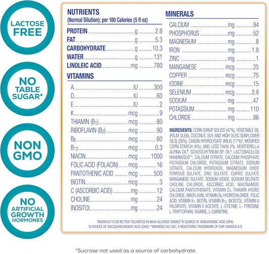 Enfamil Nutramigen Hypoallergenic Baby Formula With Iron, Lactose Free, Colic Relief From Cow'S Milk Allergy Starts In 24 Hours, Brain Building Dha, Probiotic Lgg For Immune Support, 32 Fl Oz, 6 Count