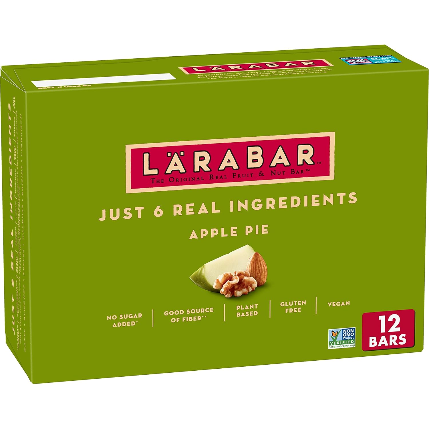 Larabar Apple Pie, Gluten Free Vegan Fruit & Nut Bars, 1.6 Oz Bars, 12 Ct