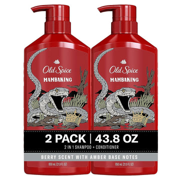 Old Spice Men'S 2-In-1 Shampoo And Conditioner, Mambaking, Twin Pack, 43.8 Fl Oz