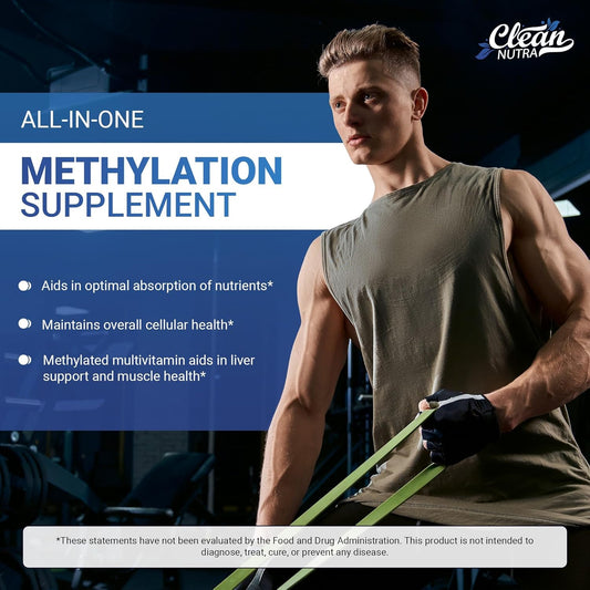 Clean Nutra Tmg Taurine Supplement - Methylated Multivitamin With B6 Vitamins, B12, D3 K2, Berberine, Magnesium Methylfolate Milk Thistle Omega 3 Turmeric Nac L Carnitine Creatine Coq10 & More, 90 Ct