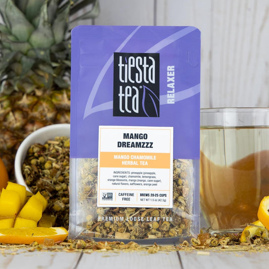 Tiesta Tea - Mango Dreamzzz, Mango Chamomile Herbal Tea, Premium Loose Leaf Tea, Non Caffeinated Tea, 25 Cups - 1.5Oz Resealable Pouch