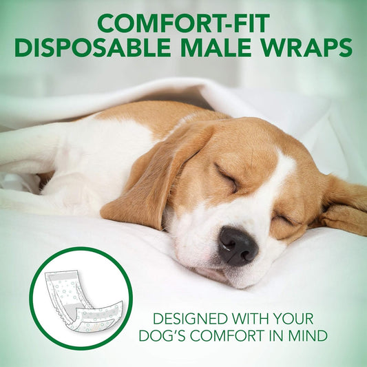 Vet's Best Comfort Fit Disposable Male Dog Diapers | Absorbent Male Wraps with Leak Proof Fit | Medium 12 Pack?3165810450