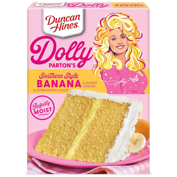 Duncan Hines Dolly Parton's Favorite Southern-Style Banana Flavored Cake Mix, 15.25 oz
