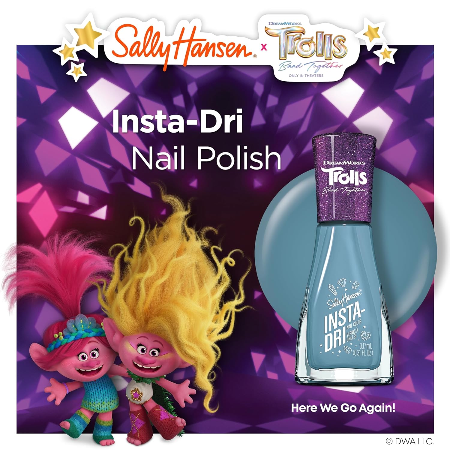 Sally Hansen Insta-Dri x Trolls Nail Polish Collection - Here We Go Again! - 0.31 fl oz : Beauty & Personal Care