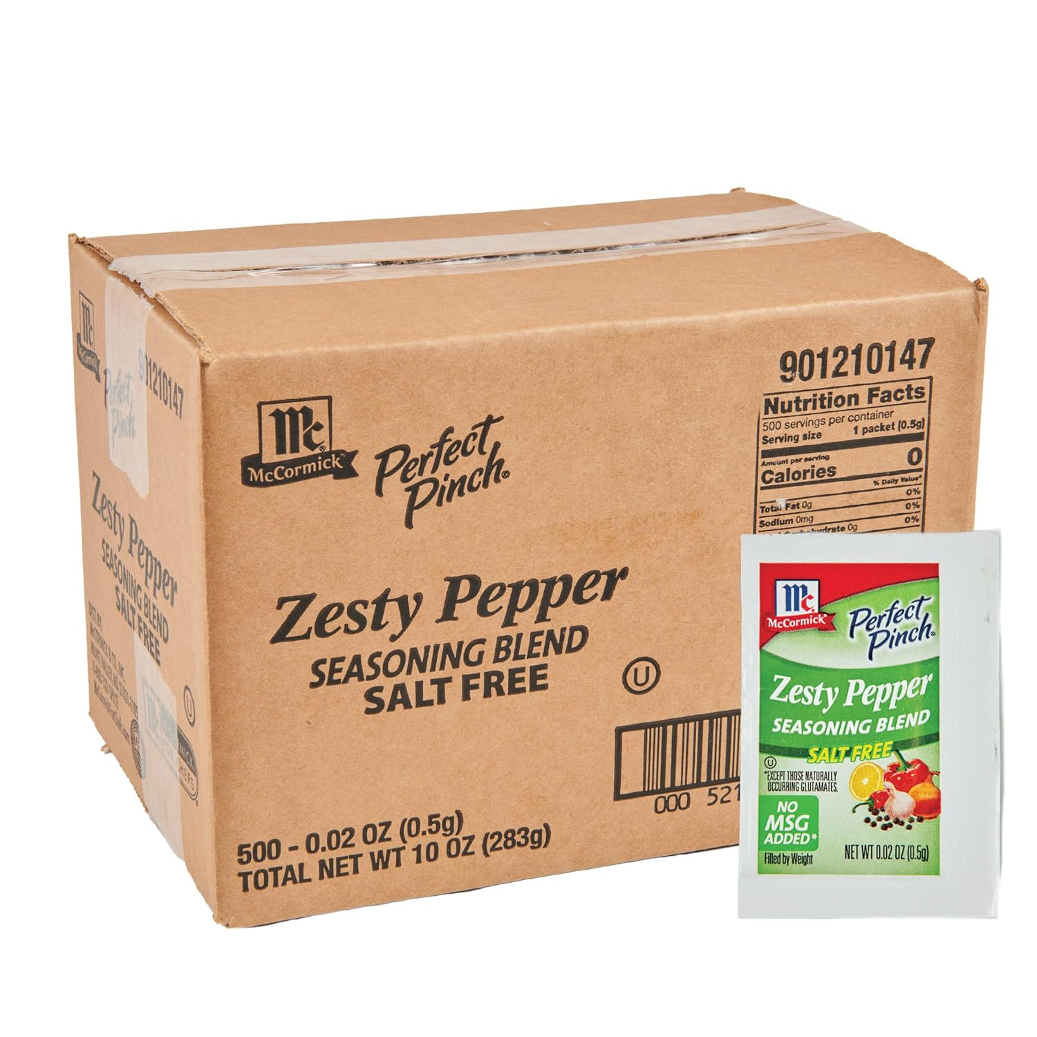 Mccormick Perfect Pinch Zesty Pepper Seasoning Packets, 500 Count - 500 Single Serve Packets Of Salt-Free Pepper Seasoning For Hospitals, Condiment Stations Or Take-Out