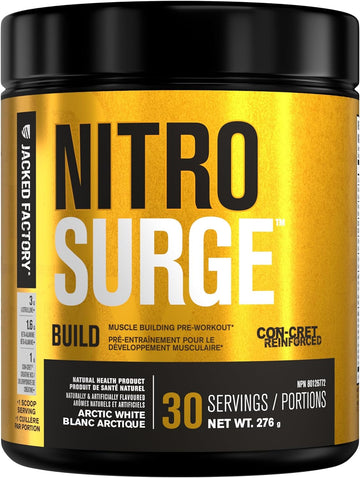 Nitrosurge Build Pre Workout with Creatine for Muscle Building - Con C