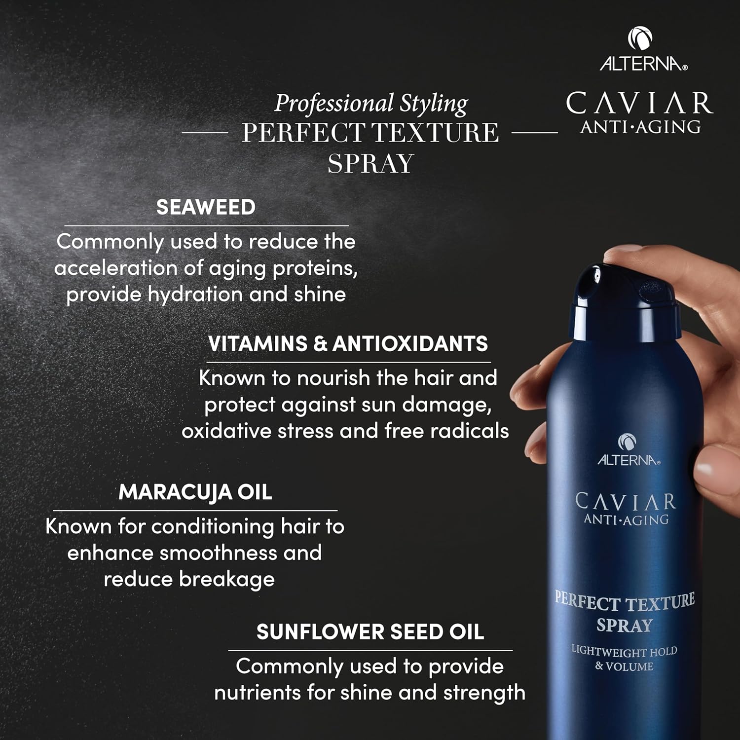 Alterna Caviar Professional Styling Perfect Texture Spray, 6.5 Ounce (Pack of 1) : Beauty & Personal Care