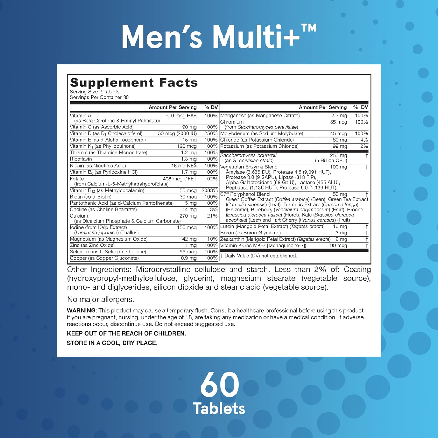 Jarrow Formulas Men'S Multi+ Multivitamins, Multivitamin For Men, 60 Tablets, 30 Day Supply : Health & Household