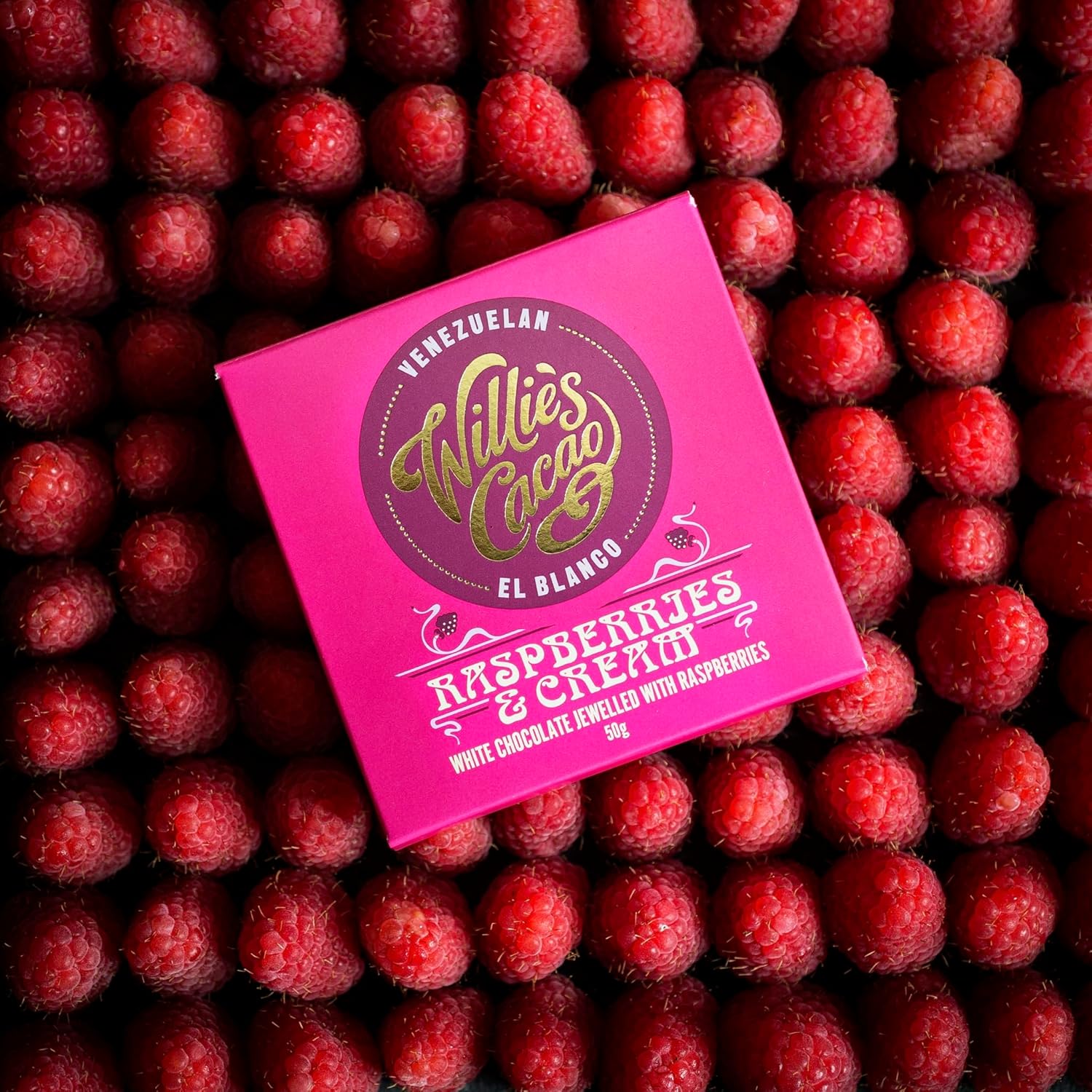 Willie's Cacao Raspberry and Cream Chocolate, 50 g : Amazon.co.uk: Grocery