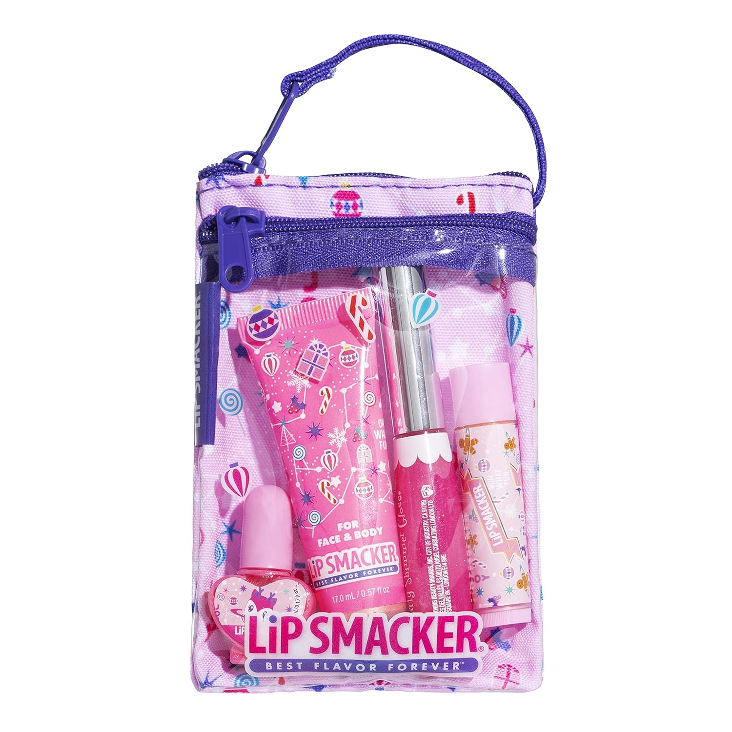 Lip Smacker Holiday Christmas Original & Best Glam Makeup Bag Makeup Set For Girls