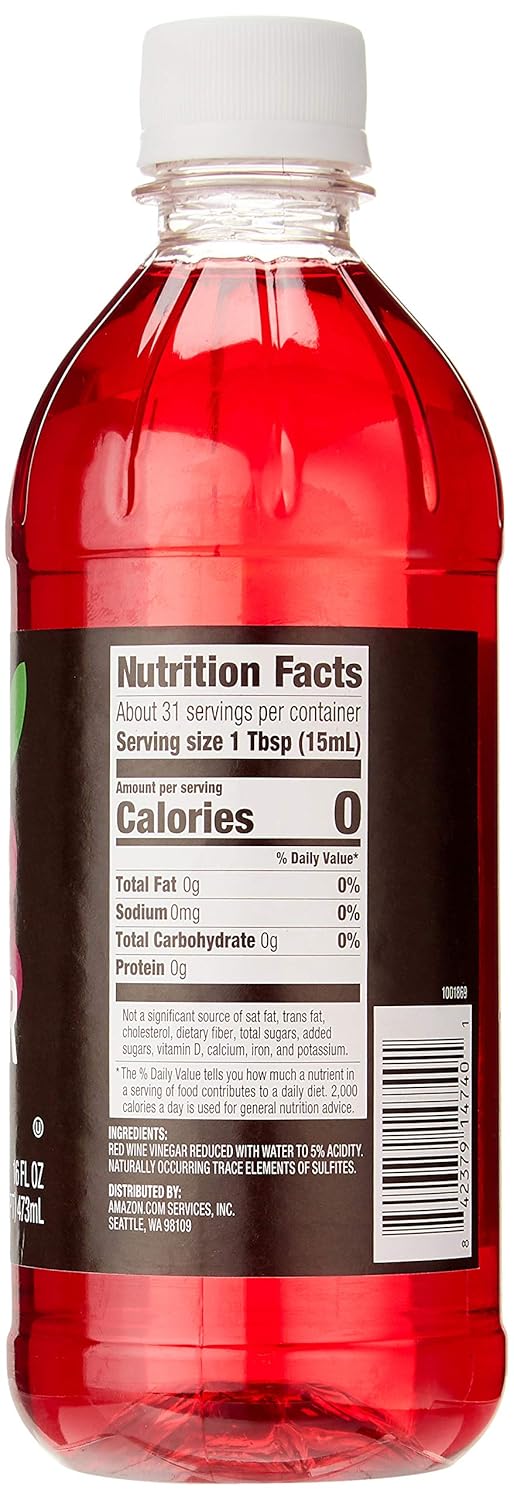 Amazon Brand - Happy Belly Red Wine Vinegar, Kosher, 16 Fl Oz (Pack Of 1)