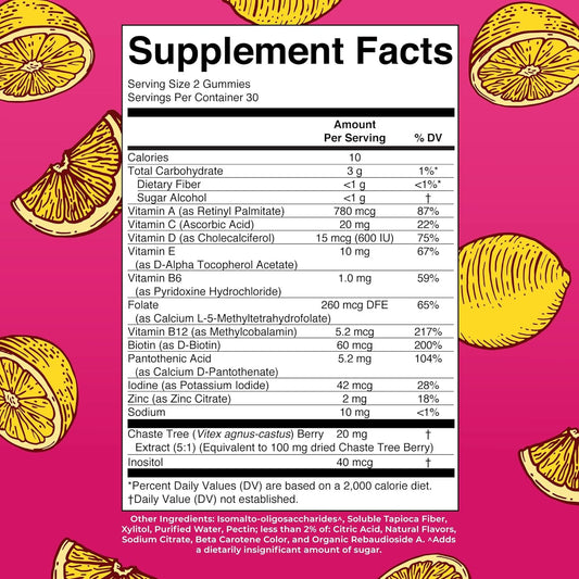 Maryruth Organics, Sugar Free, Vegan Vitamin Gummy, Immune Support Daily Multivitamin + Chasteberry, Hair, Skin And Nail For Women, 60 Count, Pack Of 1