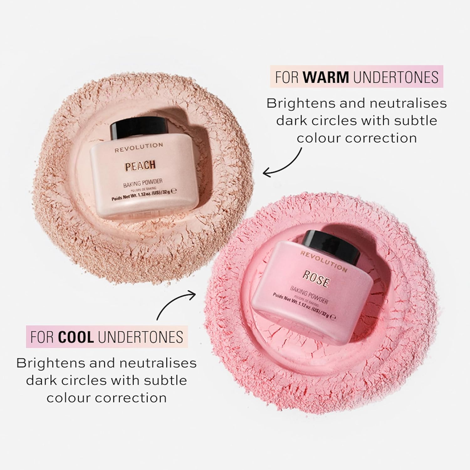 Revolution Beauty London, Loose Baking Powder, Prolongs Makeup Wear, Brightening Setting Powder, For All Skin Tones, Peach, 32g : Amazon.co.uk: Beauty