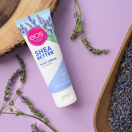 eos Shea Better Hand Cream - Lavender | Natural Shea Butter Hand Lotion and Skin Care | 24 Hour Hydration with Shea Butter & Oil | 2.5 oz,2040870
