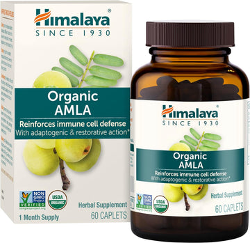 Himalaya Organic Amla Natural Antioxidant For Immune Support, 60 Caplets, 1 Month Supply