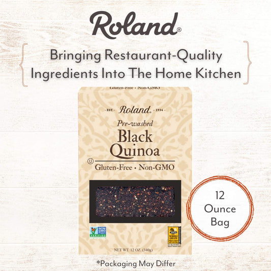 Roland Foods Black Quinoa From Peru, Pre-Washed, 12-Ounce