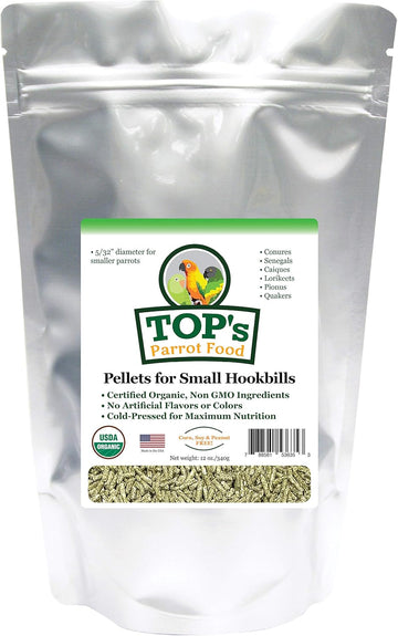 TOP's Small Pellets | Sustainable Parrot Food for Small Hookbill Birds (12oz | 340g)