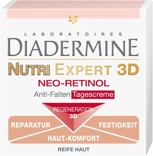 Genuine German Diadermine Nutri Expert Regeneration 3D Neo-Retinol Anti-Wrinkle Day Care Cream 1.69Fl. Oz. - 50Ml : Beauty & Personal Care