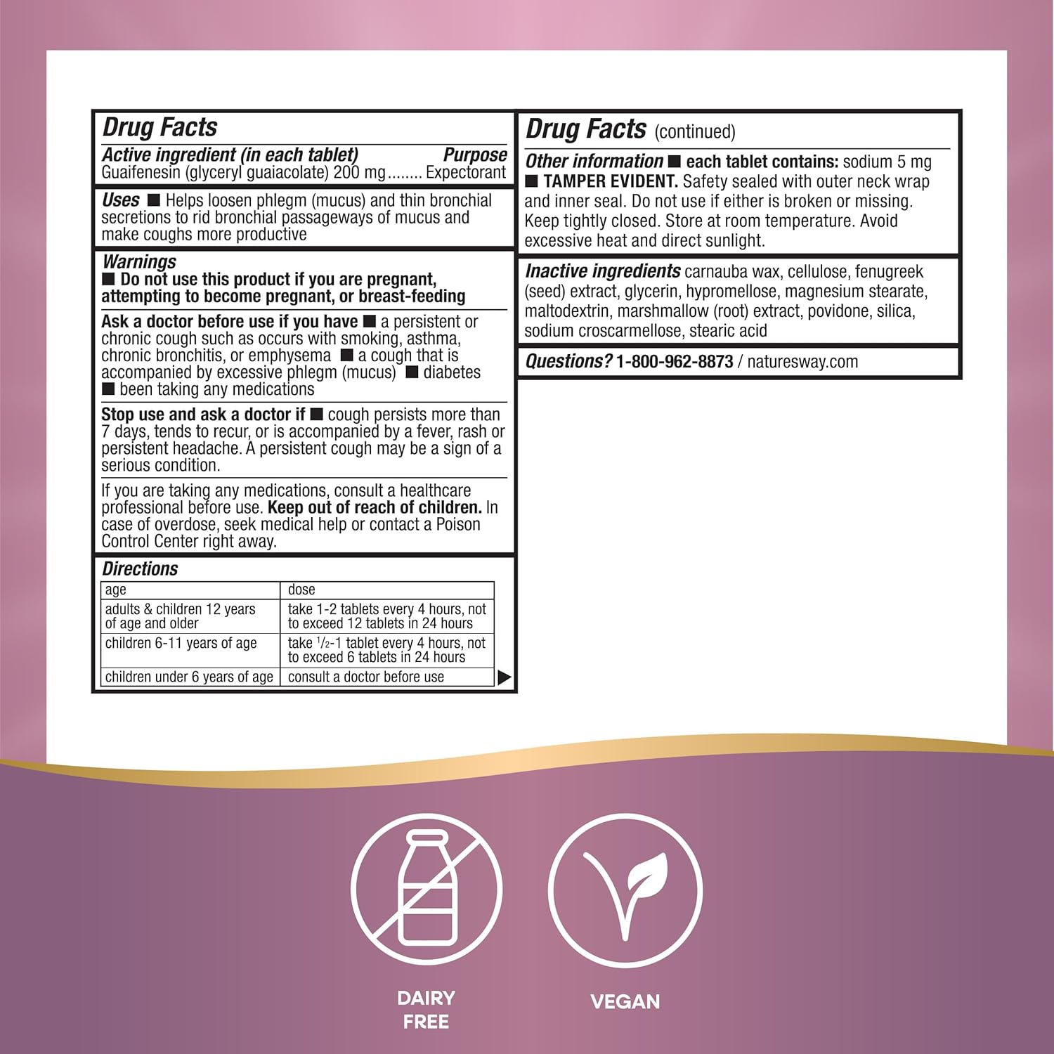 Nature’S Way Air-Power, Guaifenesin Expectorant, Clears Respiratory Airways, Thins & Loosens Mucus, Vegan, 100 Tablets (Packaging May Vary)