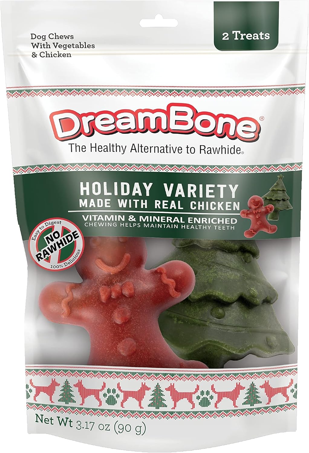 Dreambone Holiday Mixed Shapes 2 Ct, 3.17 Oz