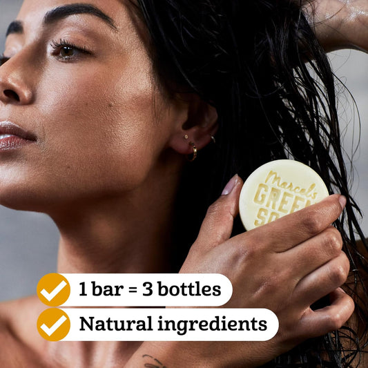 Marcel'S Green Soap - Hair Conditioner Bar Tonka & Muguet Scents - Eco-Friendly - Zero Plastic Packaging - Palm Oil Free - Vegans - Compact And Long-Lasting - 60 Grams