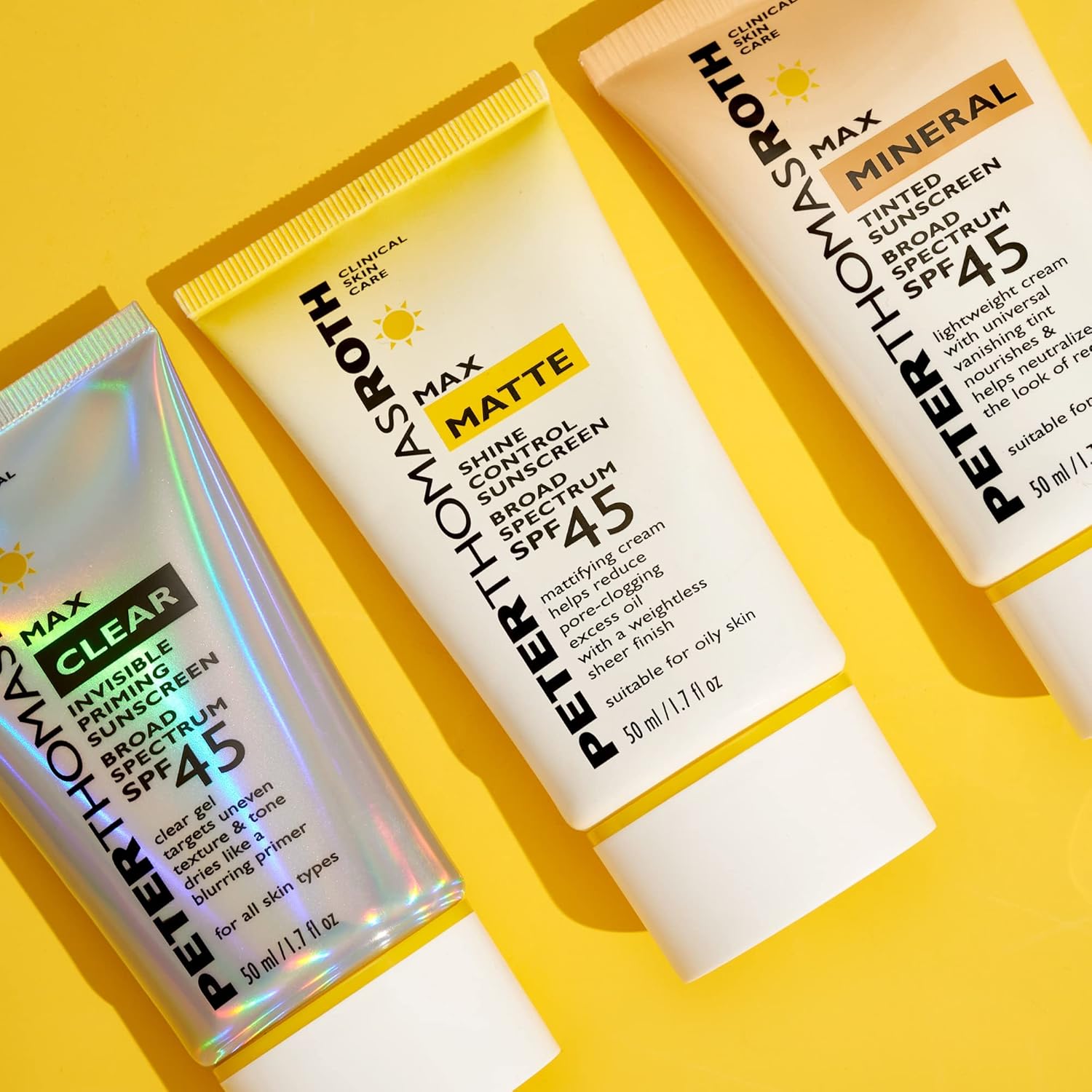 Peter Thomas Roth | Max Clear Invisible Priming Sunscreen Broad Spectrum SPF 45 | Makeup Primer with SPF, Water-Resistant Sunscreen Gel with Silky Finish, 1.7 fl. oz. : Beauty & Personal Care