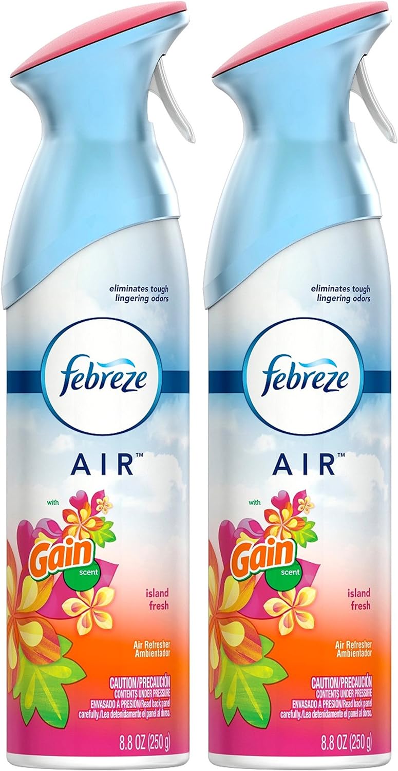 Febreze Air Freshener Spray - Gain Island Fresh - Net Wt. 8.8 OZ (250 g) Per Bottle - Pack of 2 Bottles