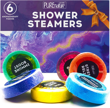 Aromatherapy Shower Steamers Set - 6 Scents for Stress Relief & Spa Experience