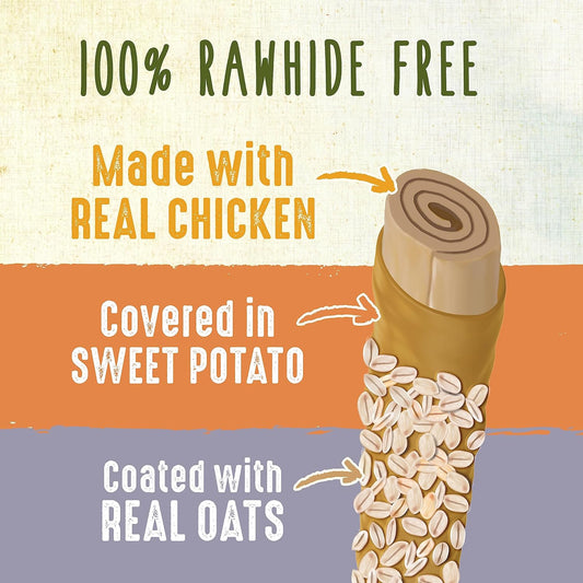 Cadet Smart Hide Rawhide Free Dog Treats – Oat Coated, 2 Count