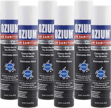 Ozium Air Sanitizer 3.5 oz Spray, Carbon Black (6)