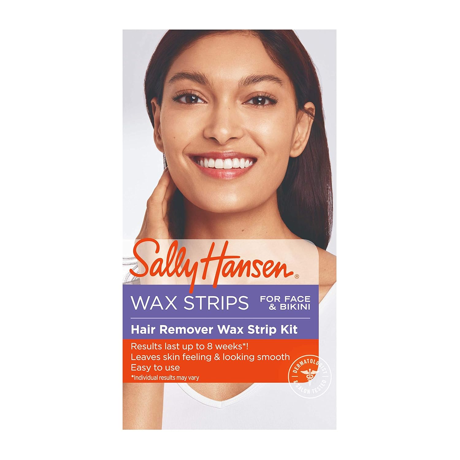 Sally Hansen Wax Strip Kit For Face & Bikini, Easy To Use, Includes 34 Wax Strips, No Microwave Needed