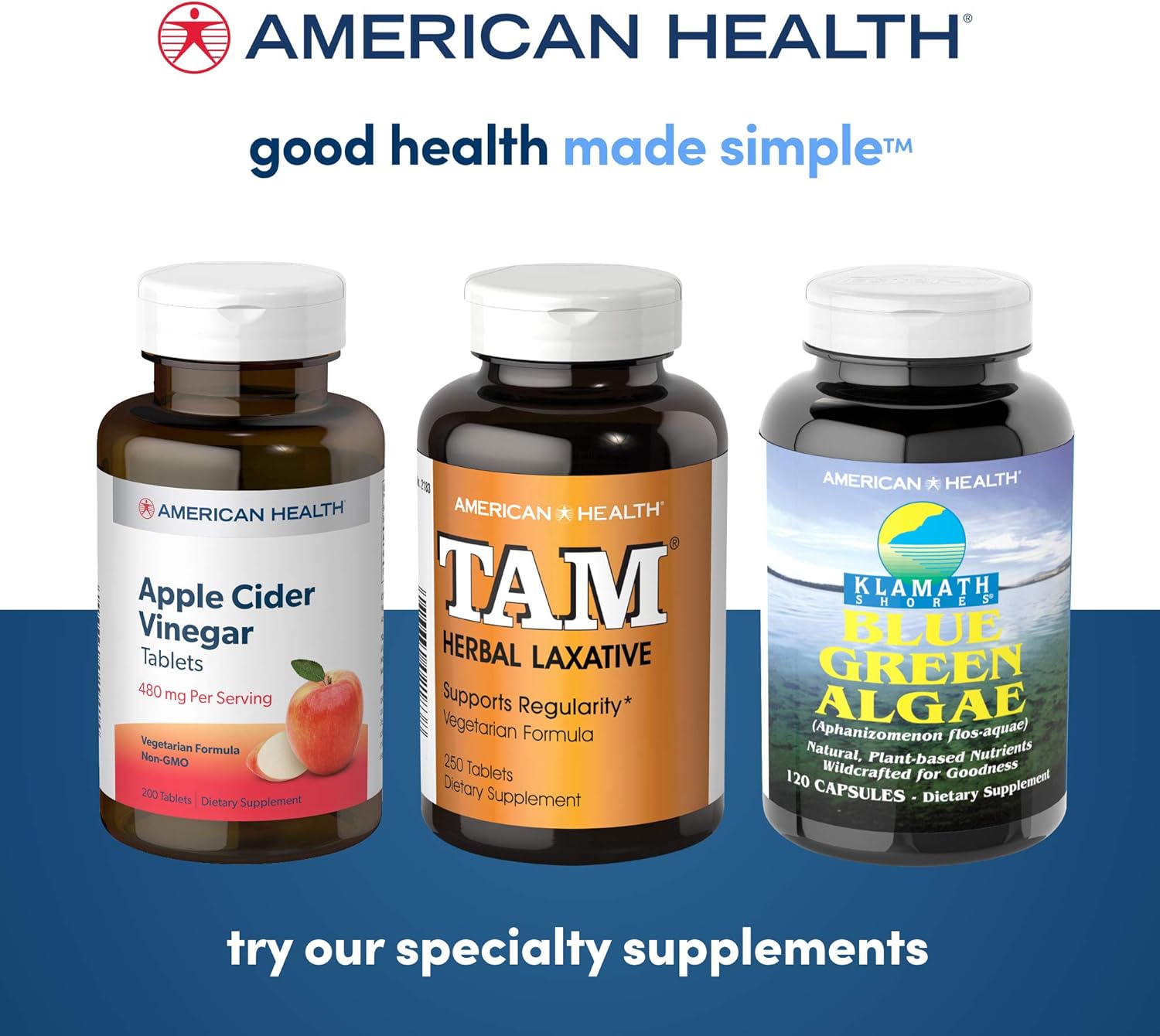American Health Klamath Shores Blue Green Algae Capsules - Fresh Water Phytonutrient-Rich Algae Superfood Supplement - Pesticide-Free - 120 Total Servings